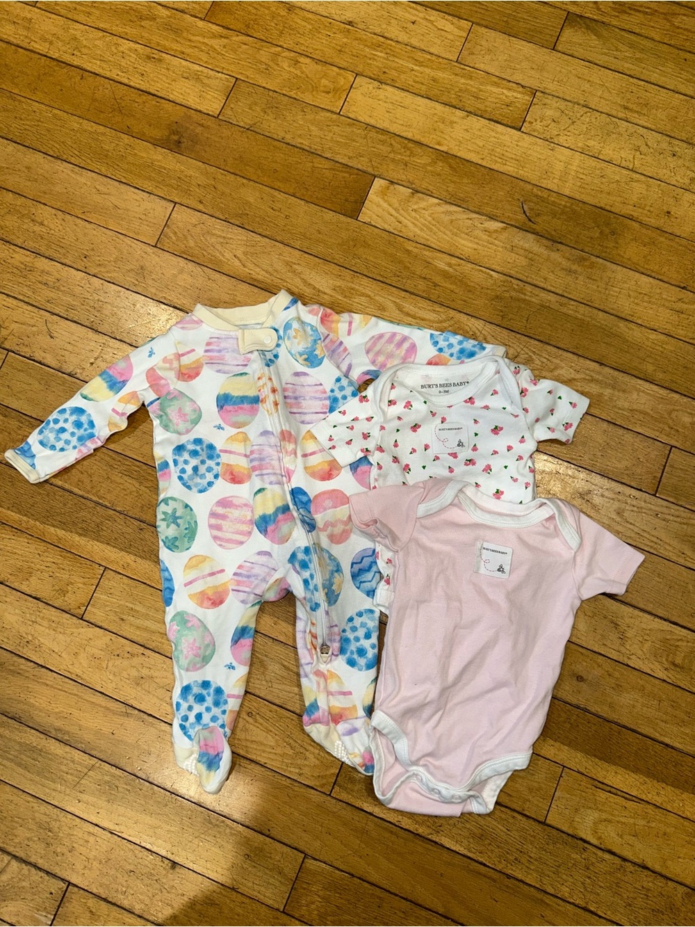 Baby Girl’s Burt’s Bees lot bundle footie pajama onesie bodysuit